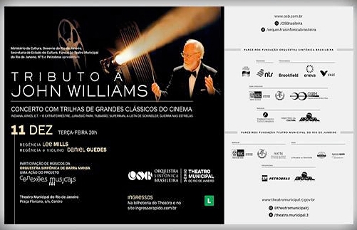 Concerto Tributo a John Williams, com a OSB e o maestro John Mills, no Theatro Municipal do Rio de Janeiro, em dezembro de 2018